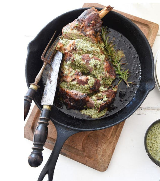 Summer Recipies - Marinated Lamb Chimmichurri Cauliflower with lemon & garlic yogurt.