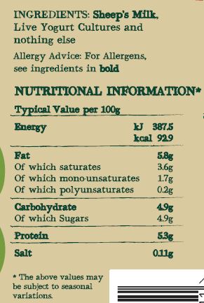 6 x 450g Sheep’s Milk Yogurt