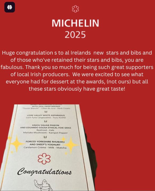 Congratulations to all the new Michelin Star winners in Ireland and everyone who retained theirs.