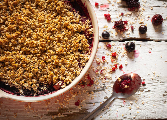 Really Easy Healthy Blackberry and Apple Crumble