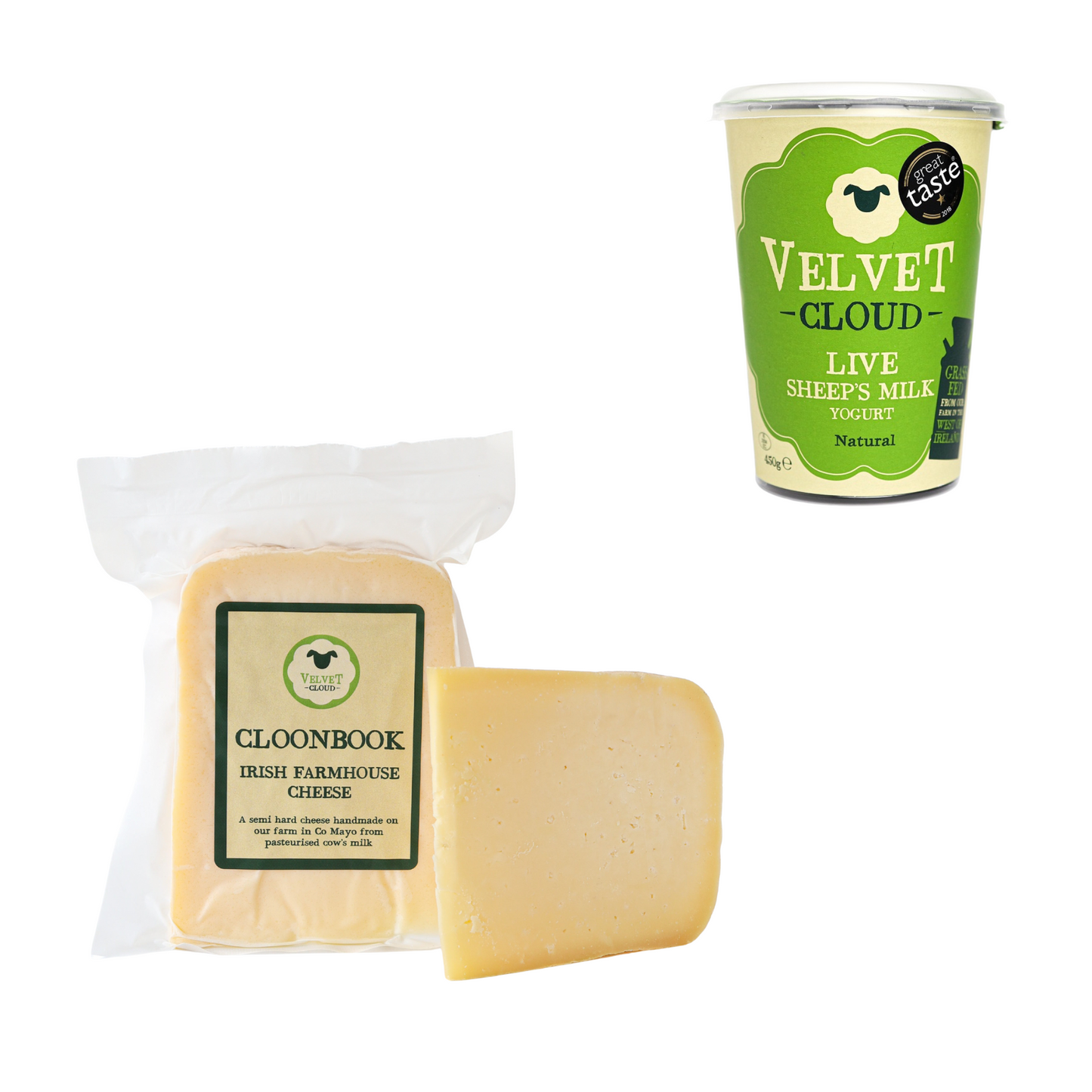 Velvet Cloud Live Sheeps Yogurt and Cloonbook Farmhouse Cheese Bundle